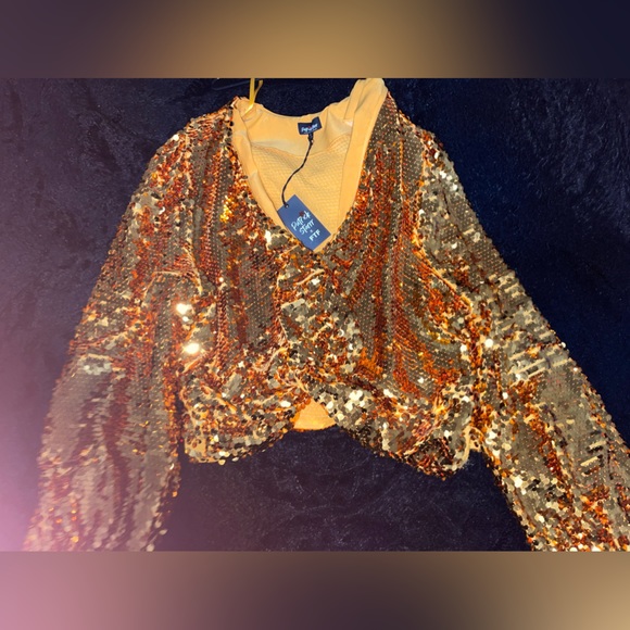 COPY - Fashion To Figure x Patrick Starr Sequin Crop Top - Picture 3 of 3